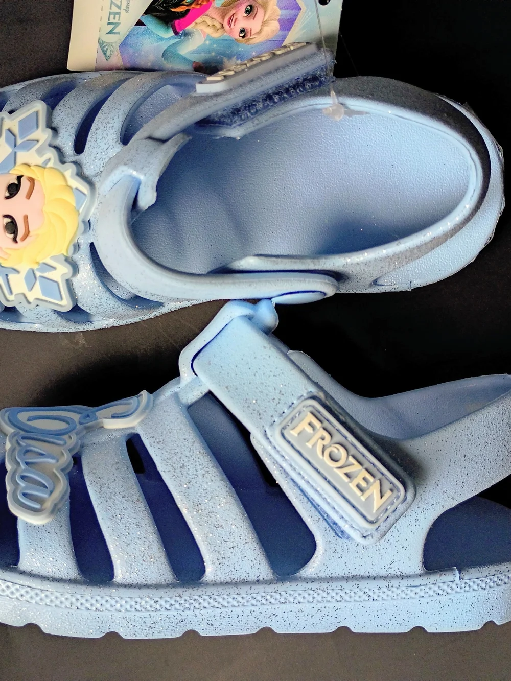 Disney Frozen Elsa Light Blue Kids Sandals SZ 9